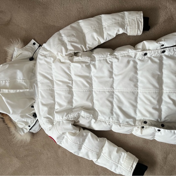 Canada Goose White Puffer Jacket with Fur Hood - Picture 15 of 16